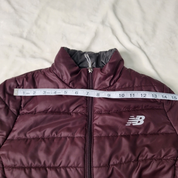 New Balance Women's Puffer Jacket - Burgundy - Picture 12 of 12